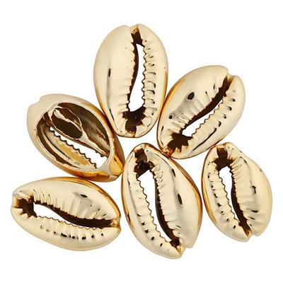 Spacer Charm - Gold - Muschel - 6 Stück - Premium Qualität - Schmuckherstellung