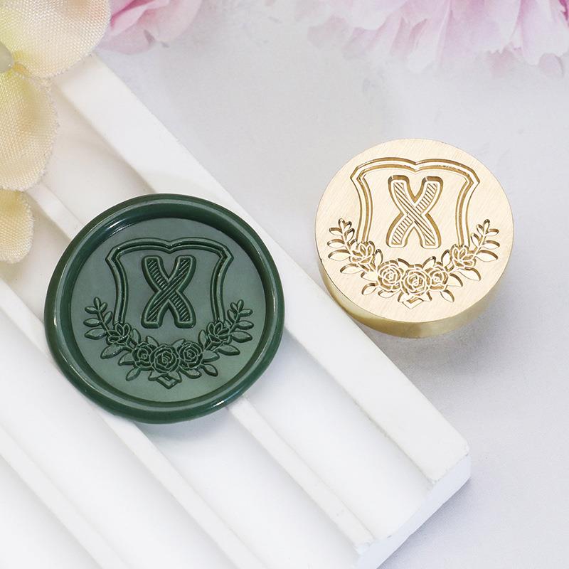 26 English Letters Datura Flower Pattern Wax Stamp Seal Envelope Sealin Greeting Card Gifts Wedding Invitation Decoration 20mm