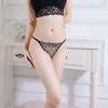 Low-waist T-Back G String Cotton Crotch Sexy Briefs Mesh Thong Flowers Panties Lady Lingerie