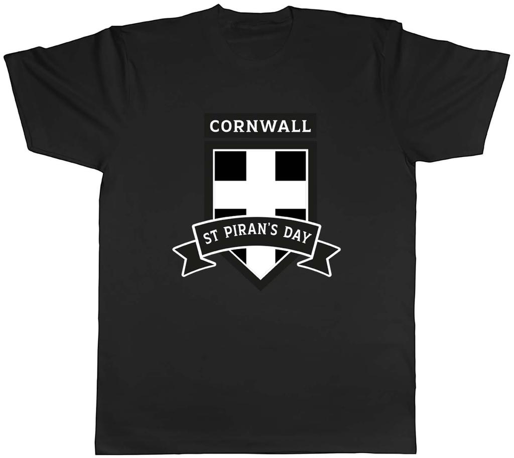 St Pirans Day Unisexs TShirt Cornwall Cornish Shield Unisex Tee Gift