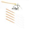 10Pcs Anti-Slip Handle Pulling Hook Tool Beech Wood Handle Micro Ring Threader  For Hair Extensions