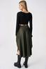 Women's Skirt New Season Fashion Black Patterned Asymmetric Cut Tie Waist Skirt