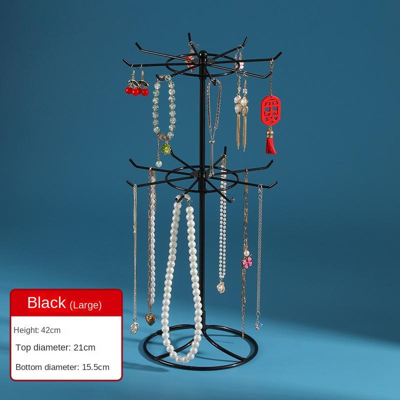 Metal Double-Layer Jewelry Display Stand Necklace Bracelet String Hanger Hair Accessories Rack Jewelry Storage Organizer