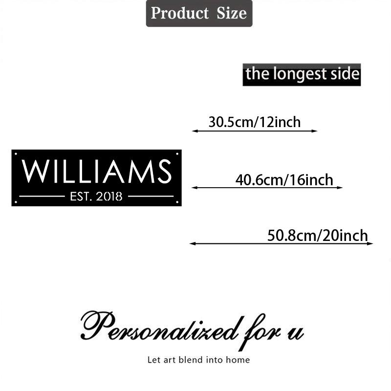 Personalized Metal Sign, Custom Metal Sign, Metal Signs Personalized, Outdoor Signs, Family Name Sign Metal, Last Name Metal Sig 30.5cm чёрный