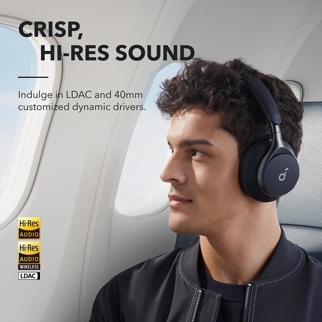 Soundcore by Anker, Space One, Active Noise Cancelling Headphones, 2X Stronger Voice Reduction, 40H ANC Playtime, App Control