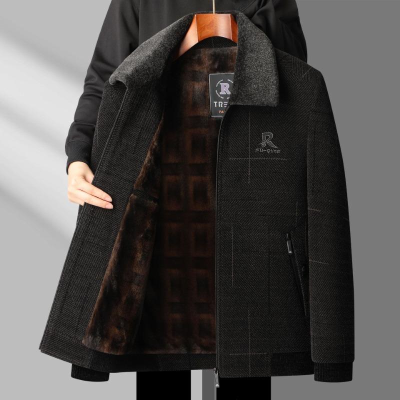 

Мужская флисовая куртка Chenier с утолщенной шерстью, зимняя куртка для пожилых мужчин 195 (160-90 kg)