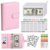 A6 Macaron PU Leather Zipper Budget Notebook with Detachable Loose-Leaf Pages