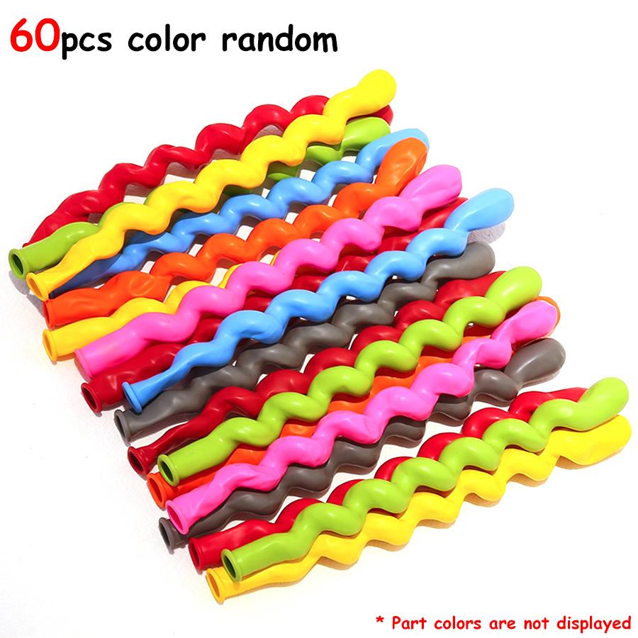 

60/120pcs 80cm Vibrant Long Spiral Balloons Twist Balloons for Birthday Party Room Backdrop Props Holiday Celebration Supplies As picture show