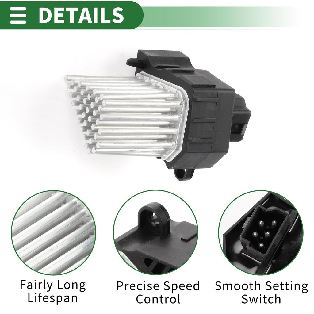 Motoforti HVAC Blower Motor Resistor for Range Rover MK III 2002-2012, Metal ABS Heater Blower Resistor, Black, Part Number JGO000021