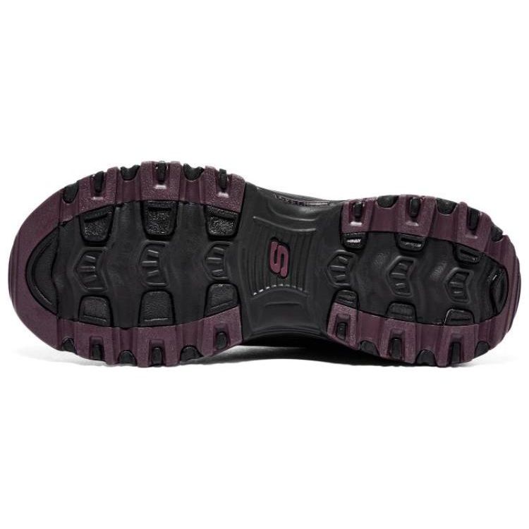 Skechers D'lites 1.0 Women Black Purple Low Top Dad Shoes Fabric Leather Retro Wear Resistant 149906-BKPR