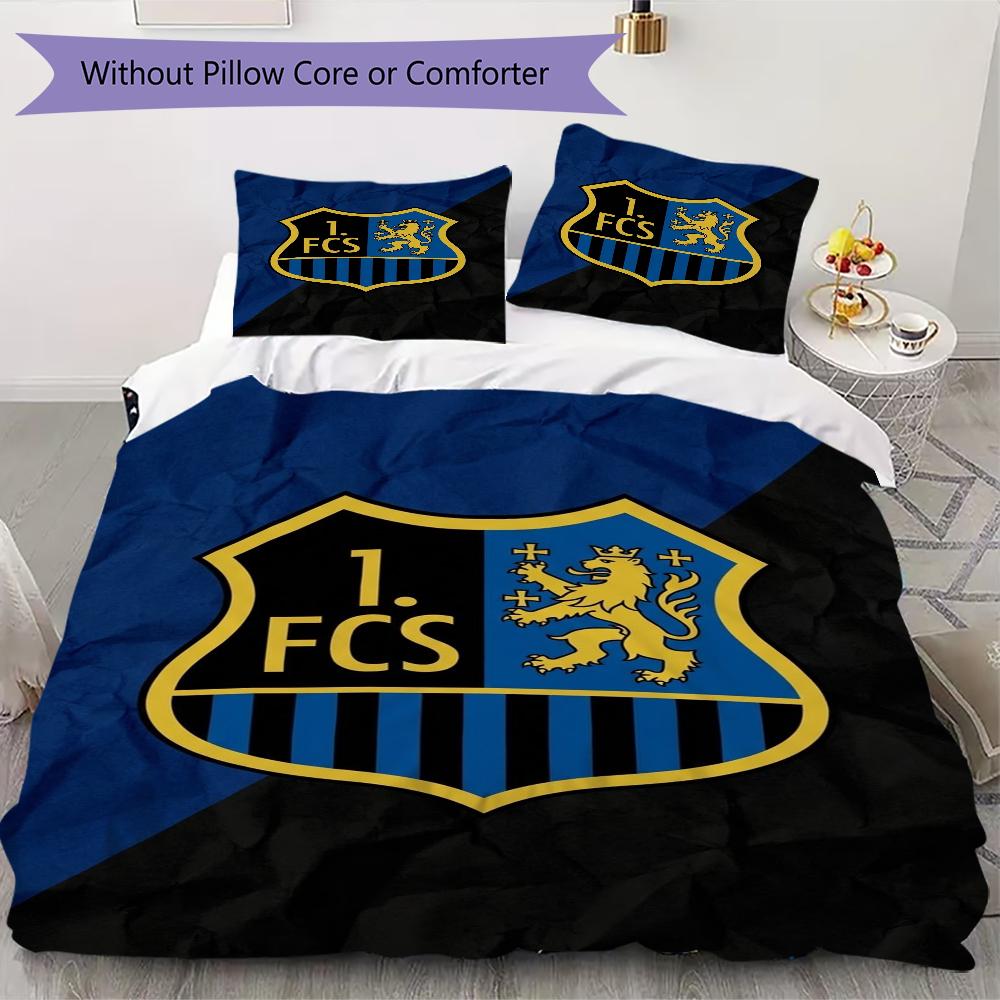 1 FC Saarbrücken Pattern Bedding Uilt Set Uilt Cover Pillowcase Home Decoration Birthday Gift (1 * Duvet Cover + 2 * Pillowcase Without Core)