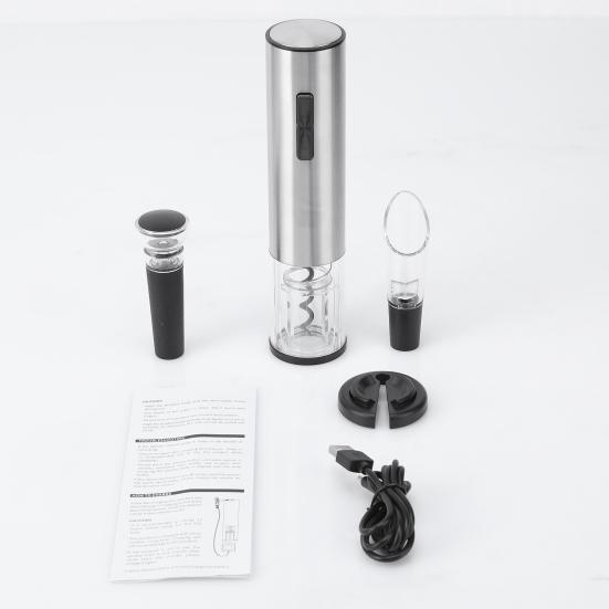 Electric Wine Opener Set Rechargeable Bottle Opener Corkscrew with Wine Aerator Pourer Foil