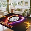 Crystal Velvet Square Rug Custom NameAjax Amsterdam Pattern Non Slip Home Floor Decor Rug
