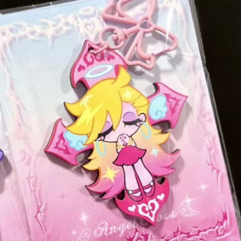 

Anime Panty Stocking with Garterbelt Stocking Panty Cosplay Keychain Kawaii Acrylic Pendant Keyring Key Chain Bag Accessories