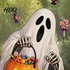 Halloween Window Clings Cute Cartoon Static Clings, Ghost Jack-O-Lantern Candy Glass Festive Home Ornaments Decals, Removable Stickers for Party Store