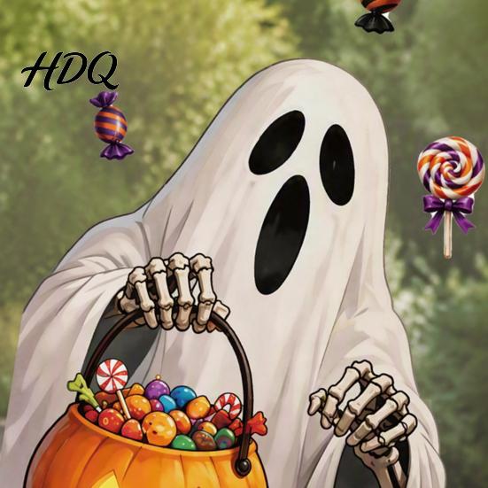 Halloween Window Clings Cute Cartoon Static Clings, Ghost Jack-O-Lantern Candy Glass Festive Home Ornaments Decals, Removable Stickers for Party Store