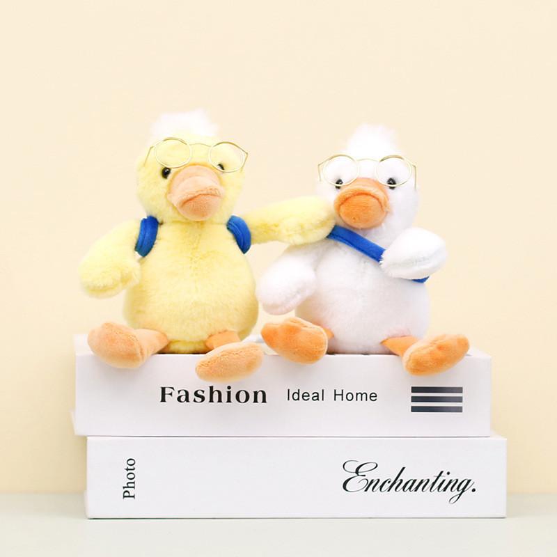Adorable Yellow Duck Plush Toy Keychain Cute Short Plush Duckie Stuffed Animal