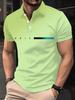 Fashion Essential! Men's Short Sleeve Polo Shirt, Abstract Pattern, Casual Wear.