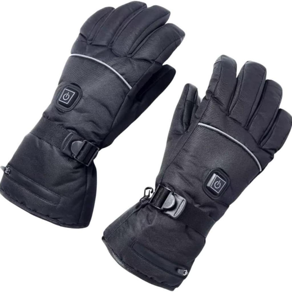 Winter Smart Heated Gloves: Three-Level Temperature Control, Waterproof, Cold-Proof, Rechargeable, Five-Finger Design for Outdoor Cycling.