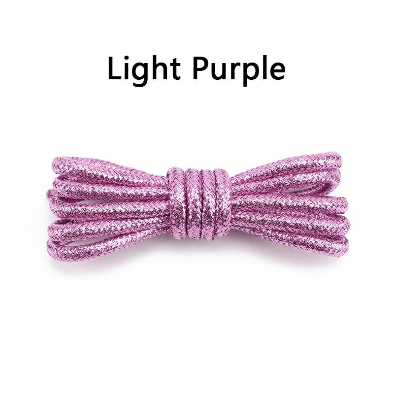 Round Glitter Shoelaces of Sneaker Trendy Bright White Colorful Lurex Shoelaces White Casual Sports Leather Running Shoes Laces