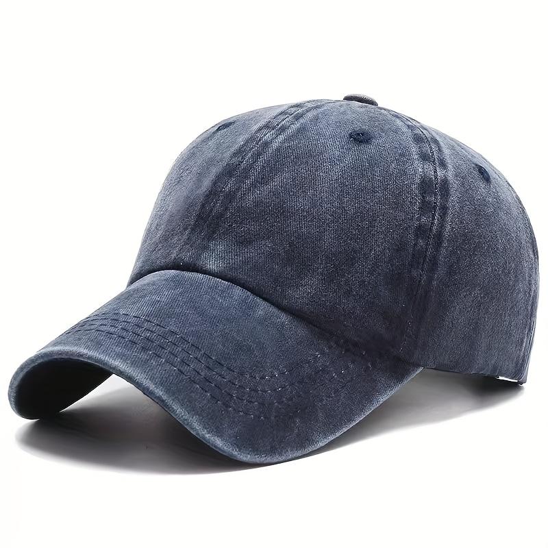 Washed denim baseball cap, spring and summer glossy board versatile cap, men's and women's retro baseball cap