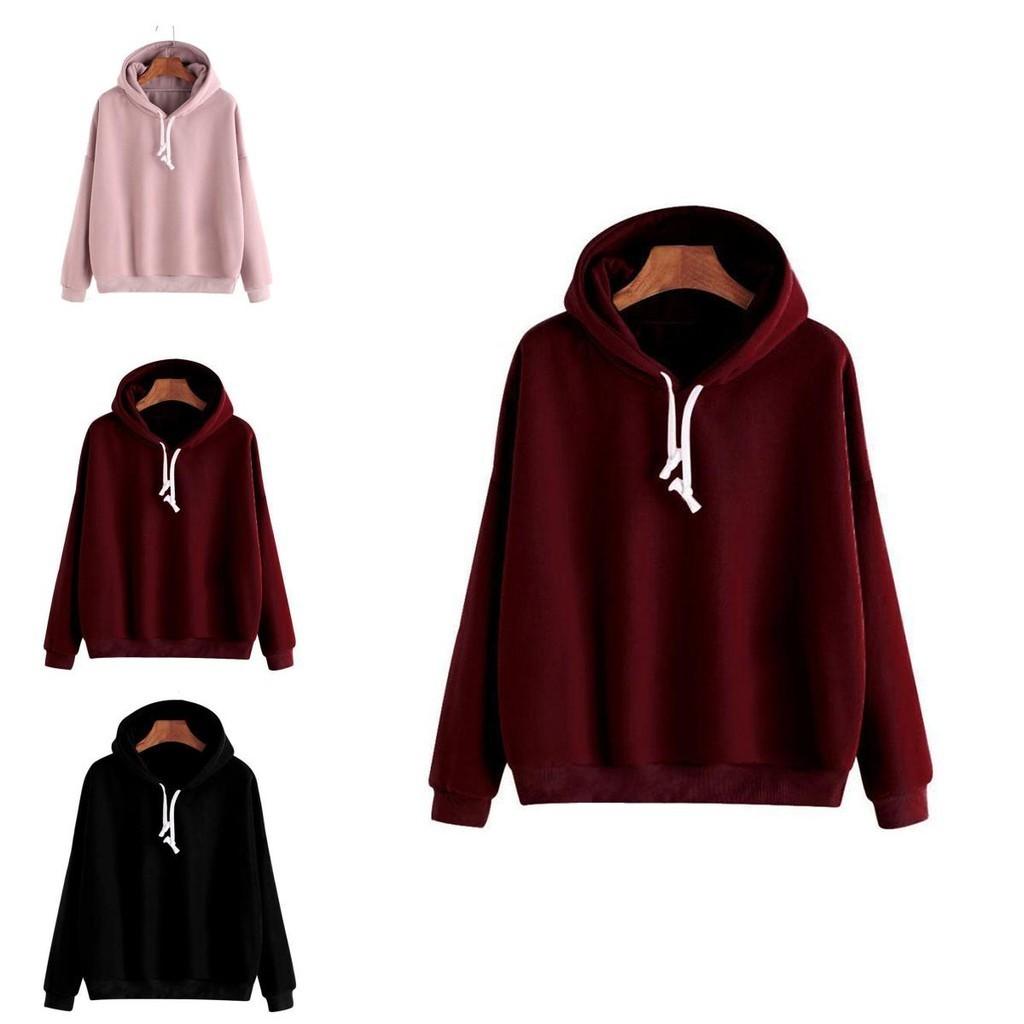Stylish Unisex Men Women Pullover Hoodie Comfortable Solid Color Sweatshirt For Teens