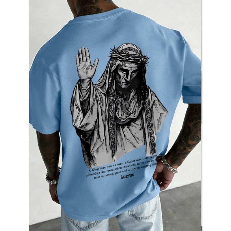 Herren-T-Shirt mit Rundhalsausschnitt, Retro-Kurzarm