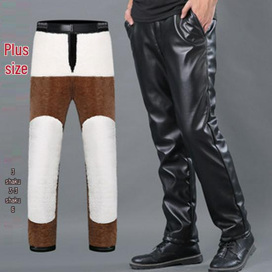 Men's Summer Stretchy PU Leather Pants: Waterproof, Oil-Resistant, Dirt-Resistant, Loose-Fit, Lightweight, Work Safety Casual Pants.