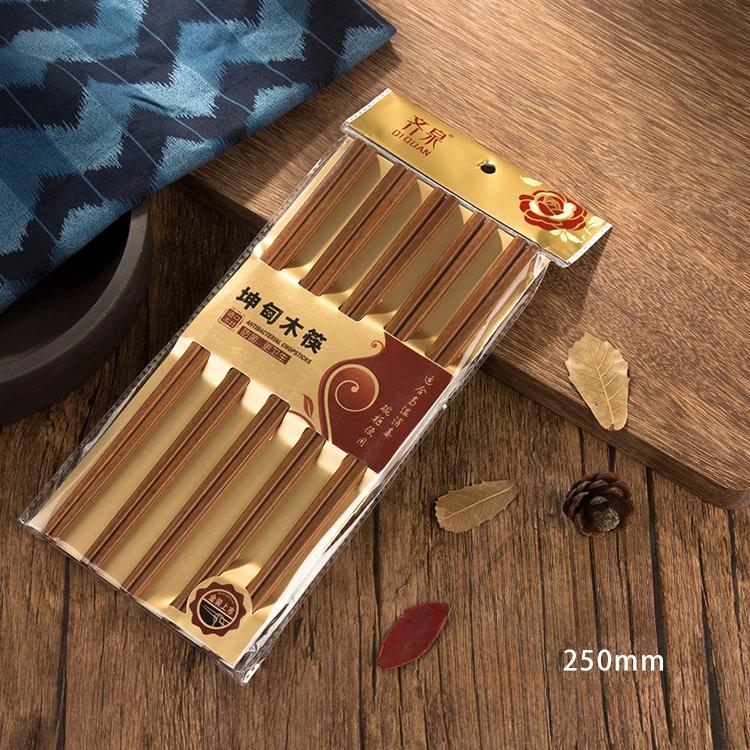 10 Pairs 25cm Chinese Chop Sticks Kitchen Wooden Chopsticks Chinese Chopsticks Set Sushi Chopsticks Korean Snack Food Tableware