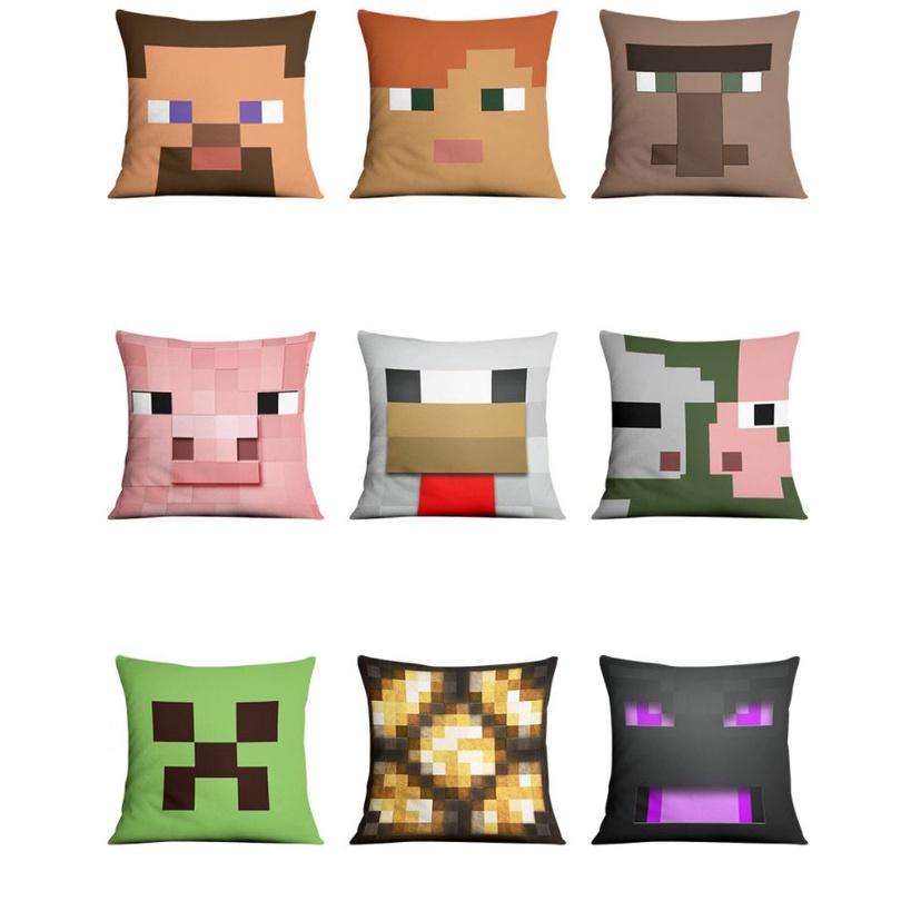 Minecraft Sofa Pillowcase Cushion Cover Home Decoration Steve Creeper Cartoon