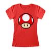 Super Mario Womens/Ladies Power Up Mushroom Fitted T-Shirt