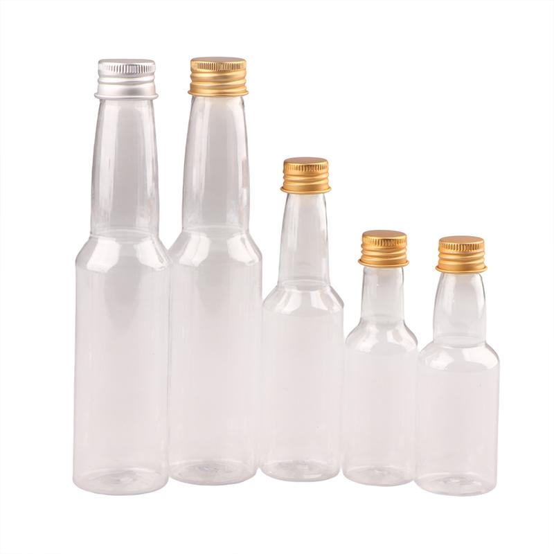 Plastové lahve na lihoviny Mini lahvičky na likér Mini plastová láhev na alkohol s uzávěrem Láhev na mléko Průhledná láhev na nápoje