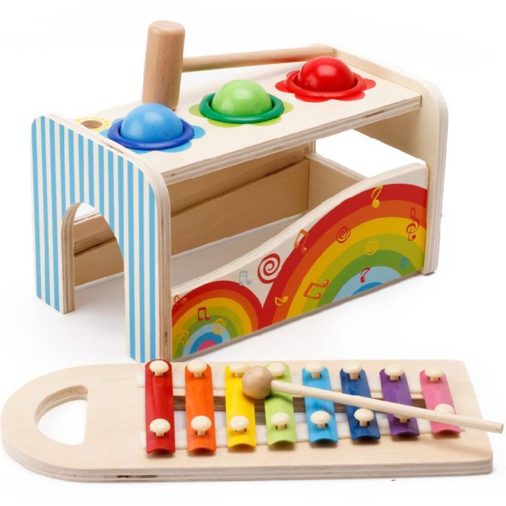 

Children s multi-functional music banging table Early education Boys and girls Eight-tone piano banging music Wooden toys