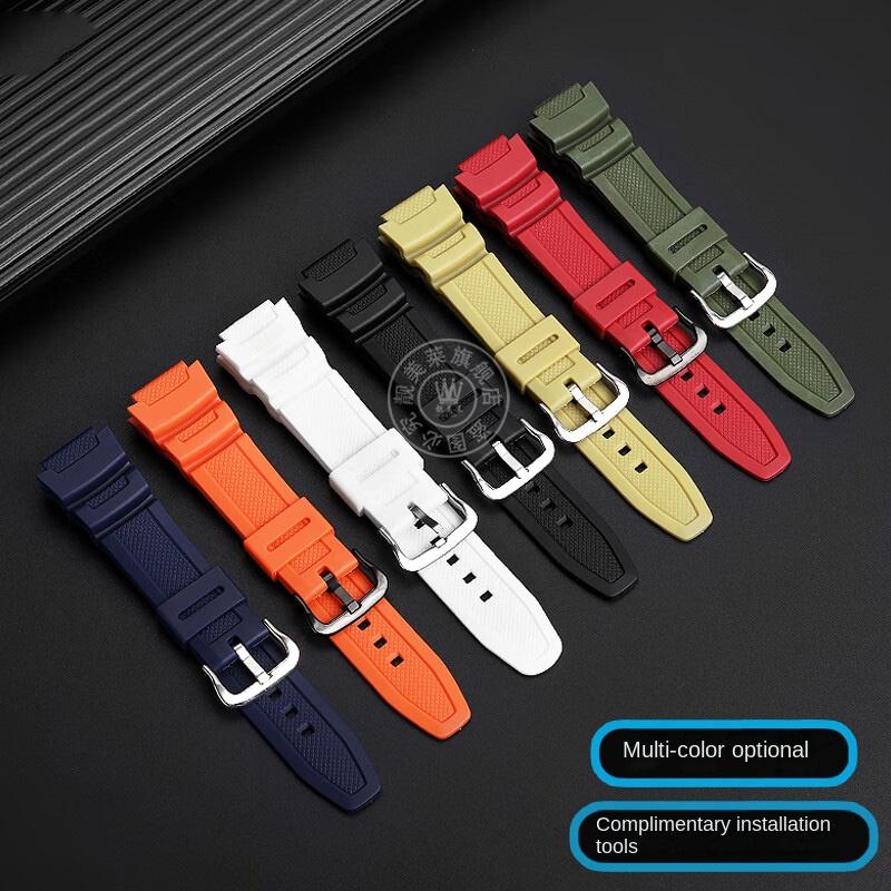 Colorful Silicone Watch Strap for Casio W-218H MRW-210H Ae-1200 /1100 / F-108 /sgw300 /400 /w-800h Replacement Male Rubber Strap
