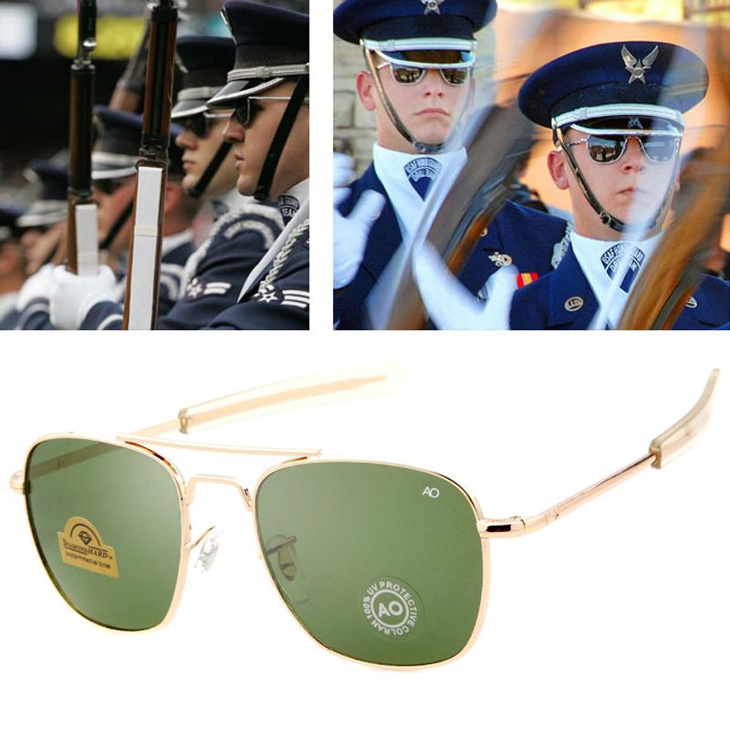 Herren Luxusmarke Designer Sonnenbrille Vintage Mode Aviation AO Sonnenbrille Für Herren Amerikanische Armee Militär Optische Glaslinse