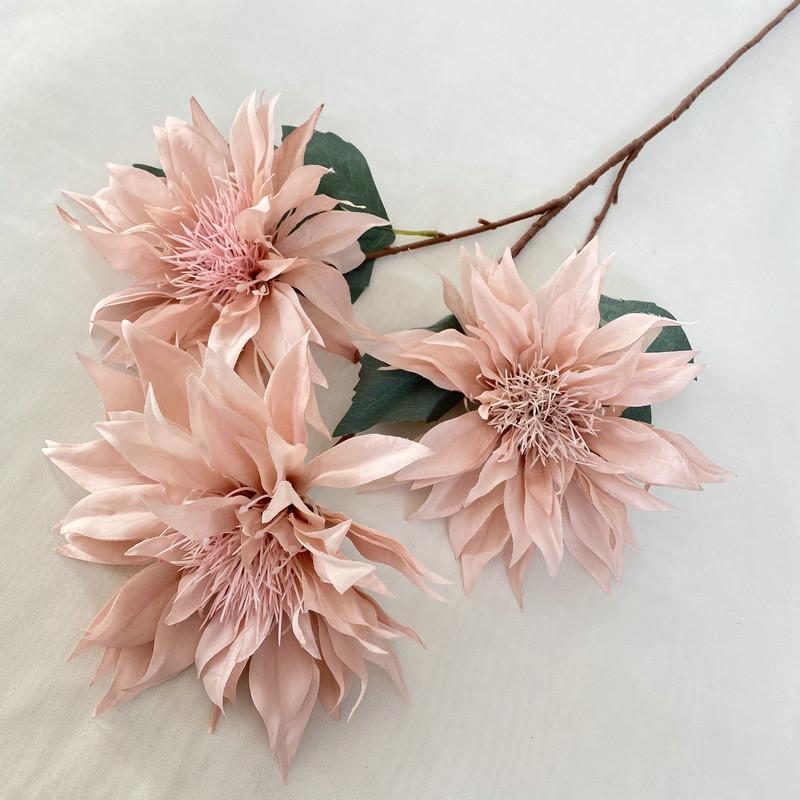 Pink Artificial Silk Flower Wedding Decor Peonies Roses Cherry Bouquets Blossoms