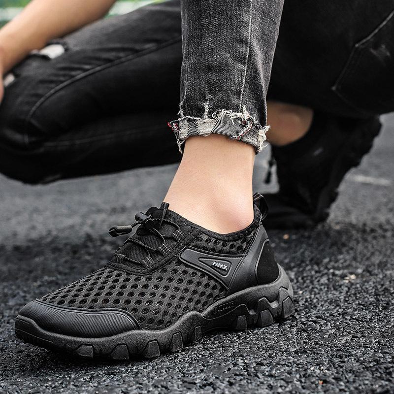 

Outdoor mountaineering men s shoes spring and autumn tide shoes outdoor breathable wading shoes soft sole men s sports and leisure shoes men s mesh 39 чёрный
