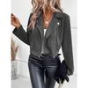 New Winter Slim Fit Short Lapel Zipper Jacket Buckskin Velvet Short Jacket