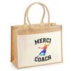 Beach Bag - PLANETEE - Thank You Handball Coach - Cotton - Printed In France - Large Capacity