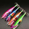 1 To 5 Pieces Wooden Shrimp Squid Hook Bionic Shrimp Jig Bait with Hook Artificial Cast Bait Fishing Gear Artificial Bait