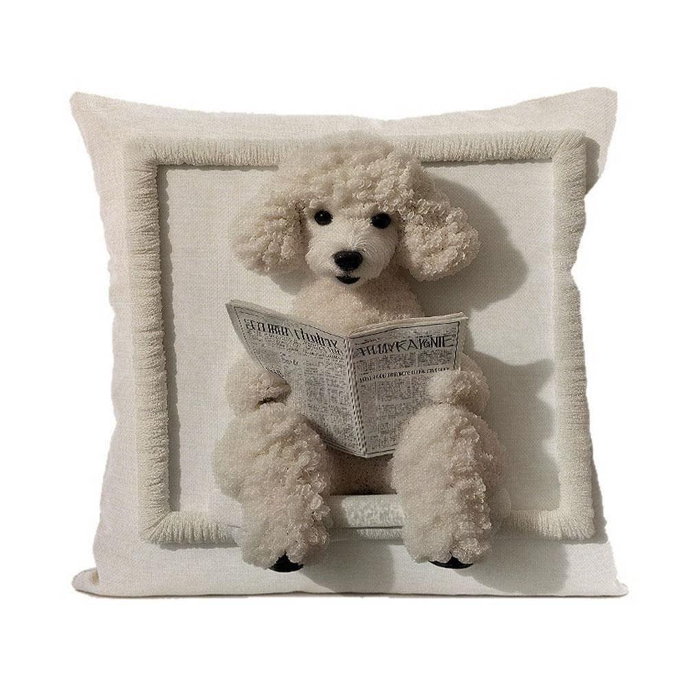 Colorful Bohemian Short Plush Pillowcase 45x45cm Adorable Kitten Living Room Bedroom Decor (Pillow Insert Not Included)