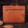 Handmade Leather Messenger Bag – Full Grain Briefcase Satchel with Multiple Compartments, Brass Hardware, Canvas Lining & Detachable Straps