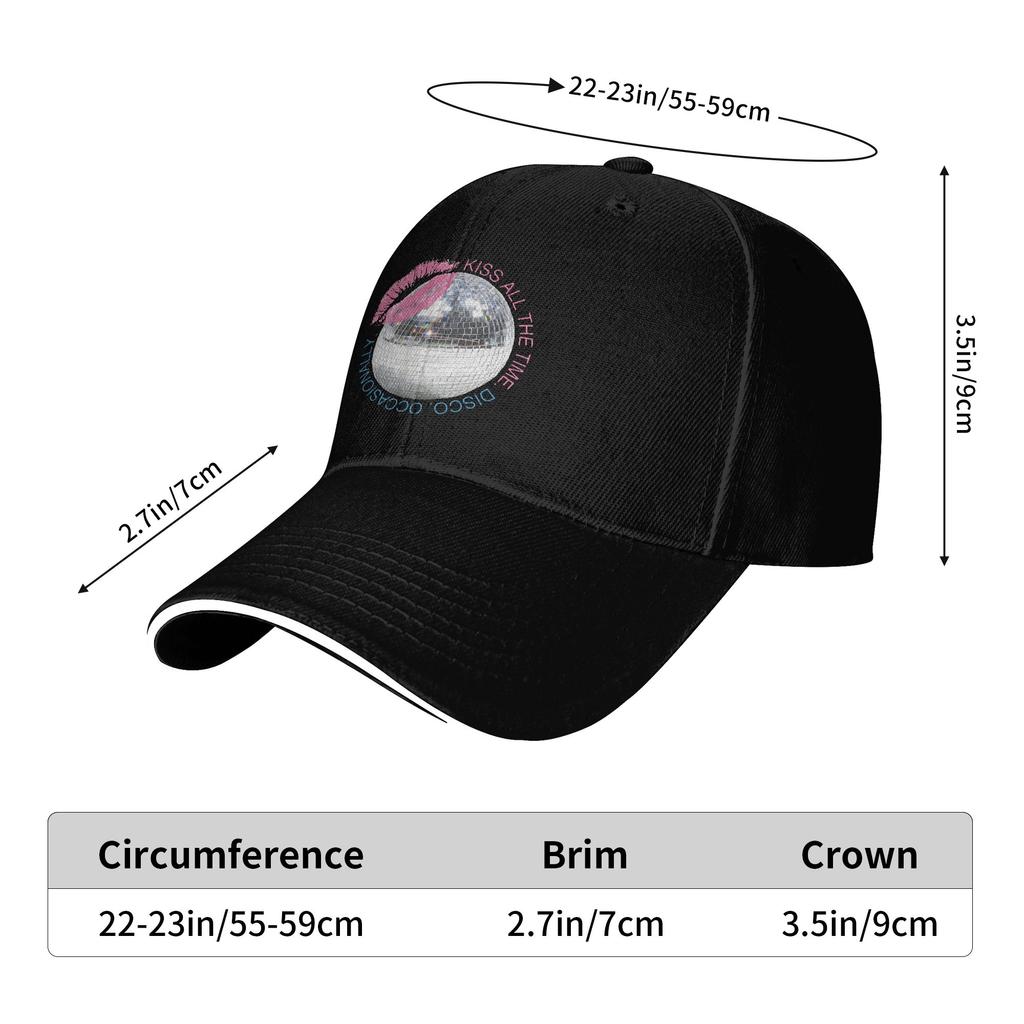 Kiss All The Time Disco Harrys Baseball Caps Hip Hop Styles Sandwich Hat Unisex Polyester Dad Hat Fishing