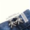 2Pcs Women Tighten Waist Button Metal Pins Clothing Accessories Adjustable Waist Clip Detachable Metal Bear Button for Skirt Pan