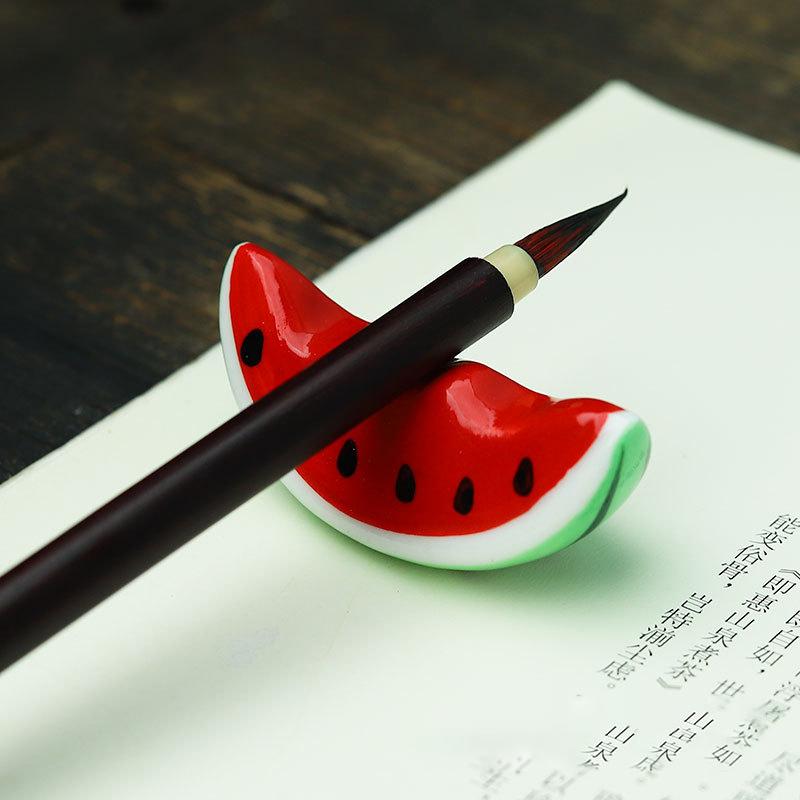 Mini søt dyr Paint Pensel Pen Rest Keramiske Ornamenter Kinesisk kalligrafi Skrivepennholder Håndverk Penn Pute NYHET
