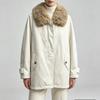 New Cashmere Fur Collar White Goose Down Jacket Women's Medium and Long Loose Fur Collar Warm Jacket
