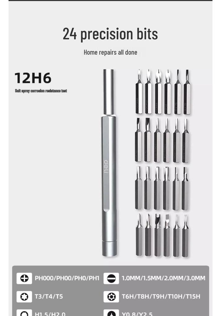 Deli Tools Precision Screwdriver Set for Electronics & Household Use