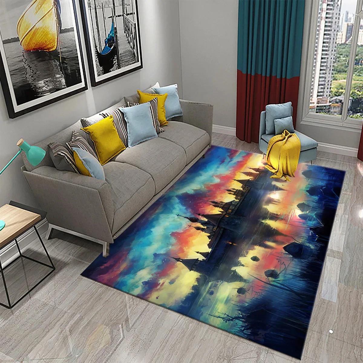 3D ковер с чернильной живописью, ковер с акварельной абстрактной масляной живописью, декор для спальни и гостиной, ковры для ванной, нескользящий коврик для пола 40x60cm
