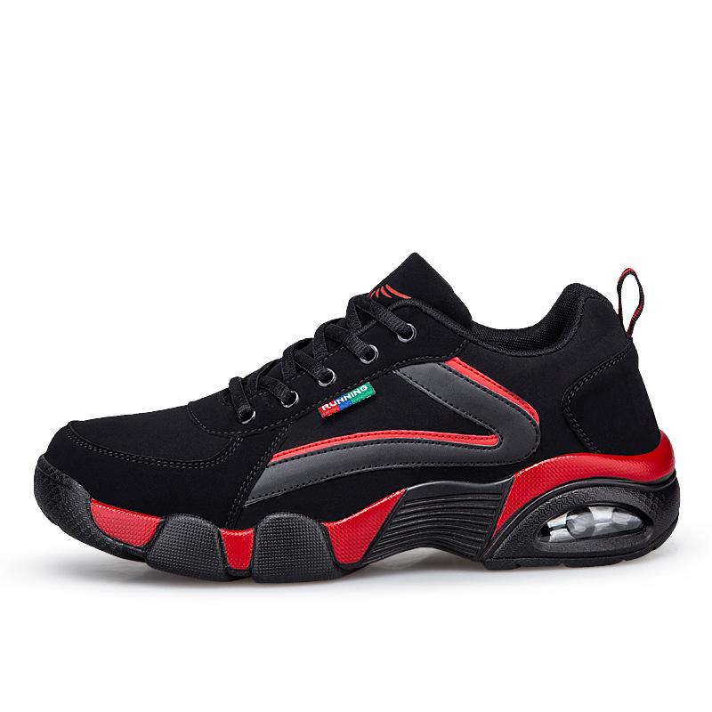 Autumn and winter foreign trade new leather surface air cushion shock absorption sports shoes casual and light running shoes low-top travel shoes men