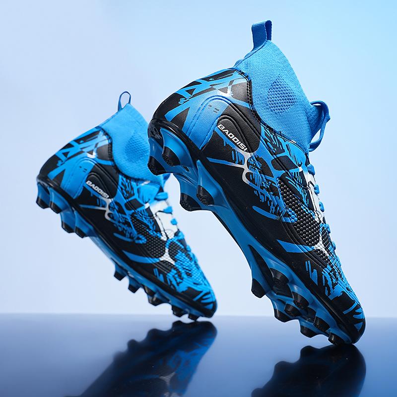 32-46 Herr-/Barnstorlek Stor Liten Utomhus Fotbollsskor Långa Dubbar Halkresistenta Konstläderöverdel Femmannafotbollssneakers